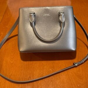 Lauren Ralph Lauren Rose Gold/Champagne Metallic Leather Marcy Purse 2018